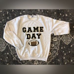 Chenille game day football patch sweatshirt